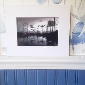 Black and white 5x7 photo with 8x10 matte